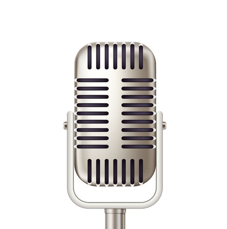 Vector retro microphone, karaoke radio broadcastのイラスト素材
