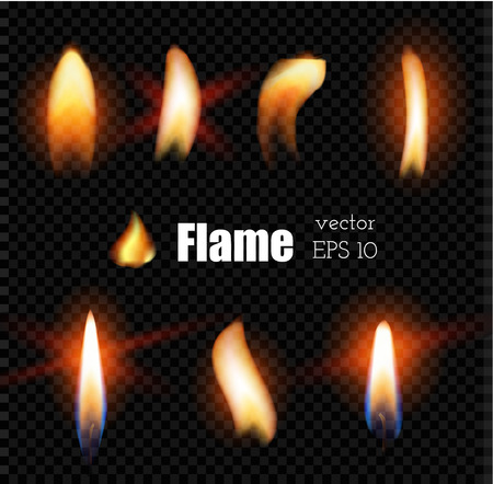Vector realistic candle fire lighter flameのイラスト素材