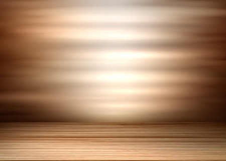 Abstract wooden texture background. Brown table or floor surface of natural timber on glowing backdrop. Interior retro, vintage rough decoration. Vector illustrationのイラスト素材