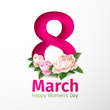 Vector 8 of march womens day peony flowerのイラスト素材