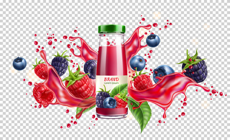 Vector forest berry mix juicy splash motionのイラスト素材