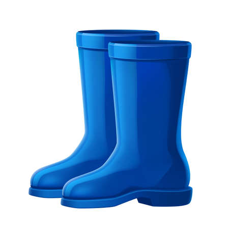 Vector realistic blue rubber boos 3d iconのイラスト素材