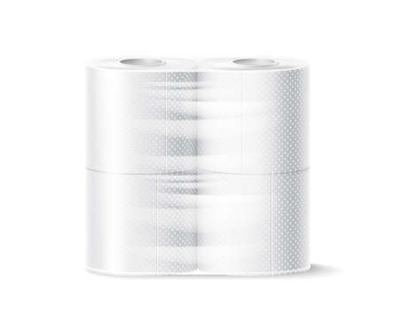 Vector realistic toilet paper roll white blankのイラスト素材