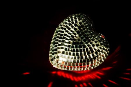 Mirror heart on the black backgroundの写真素材