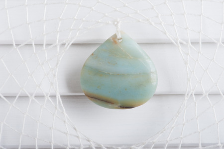 Macro shoot of natural gemstone amazonite, Amazon stone. Close upの写真素材