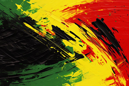 Abstract geometric black, red, yellow, green color background. Black History Month color backgroundの素材
