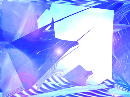 Beautiful abstract pattern of deformed geometric shapes in vibrant bold gradient holographic colors...