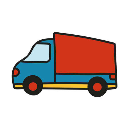 Toy Truck. Transport vehicle. Cartoon Vector Illustration.のイラスト素材