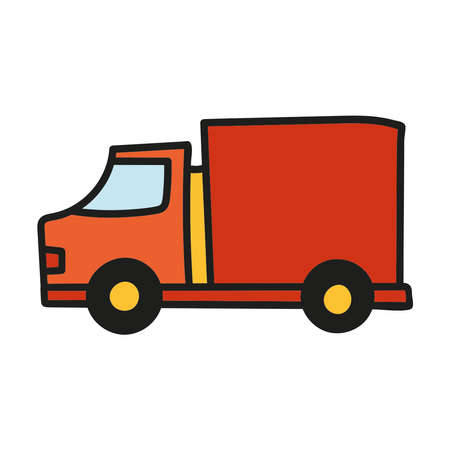 Toy Truck. Transport vehicle. Cartoon Vector Illustration.のイラスト素材