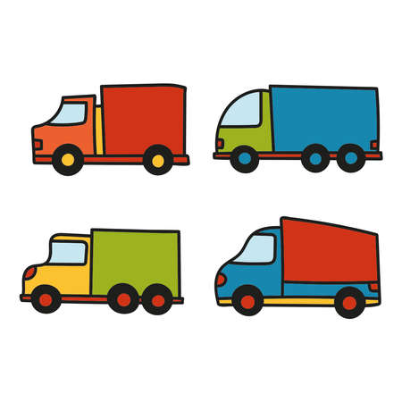 Toy Truck. Transport vehicle. Cartoon Vector Illustration.のイラスト素材