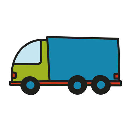 Toy Truck. Transport vehicle. Cartoon Vector Illustration.のイラスト素材