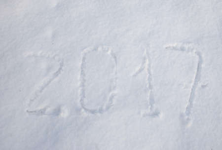 2017 - the number on the snow fieldの写真素材