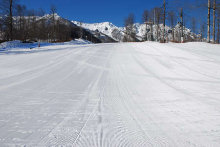 Sky resort, mountains view, black and whiteの写真素材
