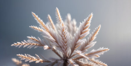 ears of wheat covered with frost close up. generative aiの素材