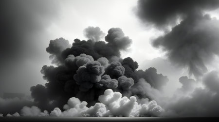 background with black and white puffs of smoke. generative aiの素材