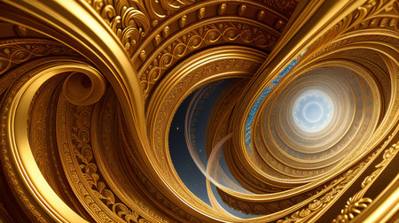 embossed pattern with golden baroque elements. generative aiの素材