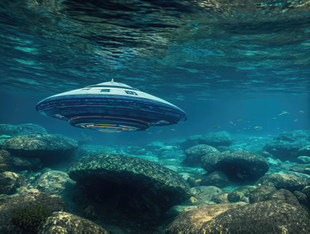 UFO floating underwaterの素材