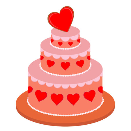 A big birthday cake for Valentines Day.のイラスト素材