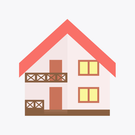 The house is an icon in a flat style. Vector image on a white backgroundのイラスト素材