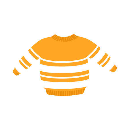 Vector illustration. Cute autumn sweater. Warm Sweater Badgeのイラスト素材