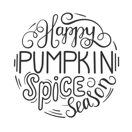 Happy pumpkin spice season. Lettering. Vector illustration. Perfect design for greeting cards, postersのイラスト素材