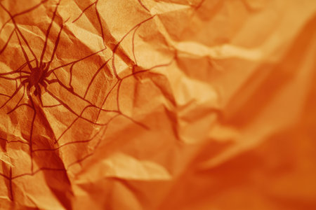 This image features a close up view of a broken glass on an orange backgroundの素材