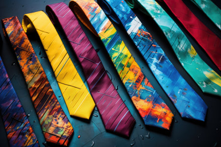 set of colorful ties isolated.の素材