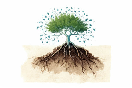 Green tree sprout on a white background. AI generative.の素材