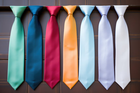 set of colorful ties isolated.の素材