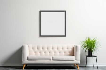 Minimal blank frame mockup design.の素材