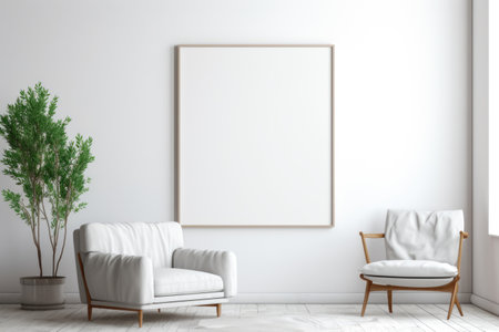 Minimal blank frame mockup design.の素材