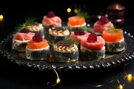 Elegant sushi-inspired canapの素材