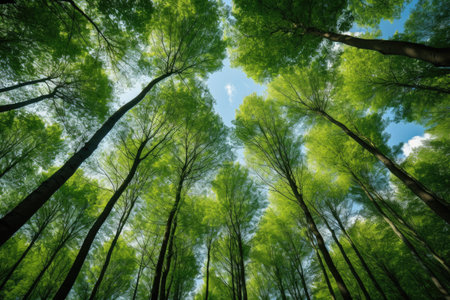 View of sky through treetops.の素材