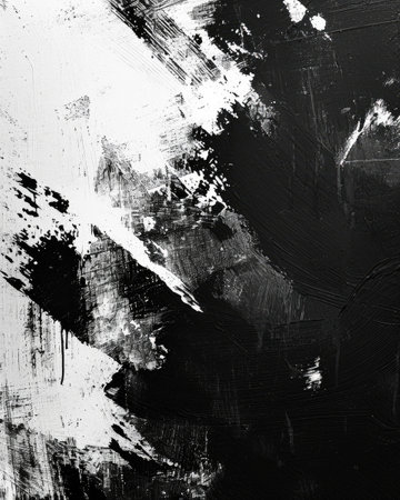 Abstract grungy black and white background with brush strokes.の素材