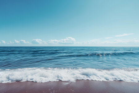 Turbulent waves at the beach during daytimeの素材