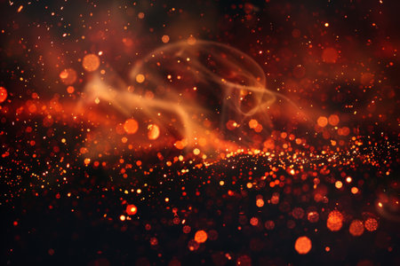 Abstract motion fire particles. Bonfire in motion blurの素材