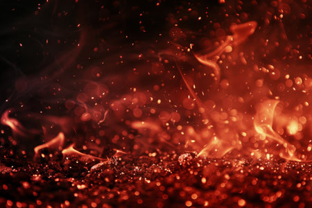 Abstract motion fire particles. Bonfire in motion blurの素材
