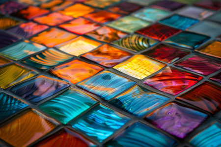 Colorful glass mosaic close-upの素材