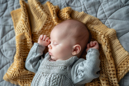Baby sleeping on back.の素材