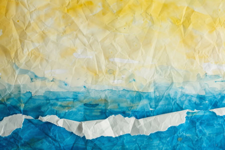 Abstract watercolor background in blue and yellow.の素材