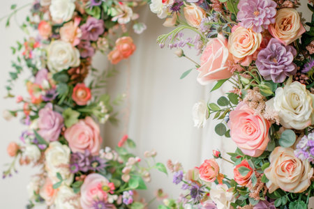 Luxurious wedding floral decorations. Wedding backdropの素材