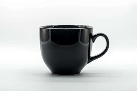 Black cup on a white backgroundの素材