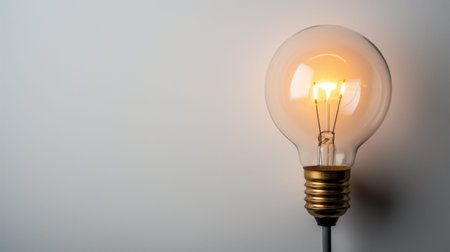 Light bulb on white background with shadows.の素材