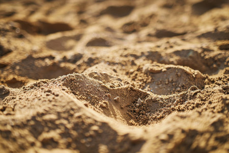 Close up image of sand texture background in a construction site.の素材