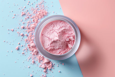 Make-up beauty products at pastel backgroundの素材