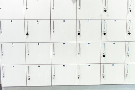 Lockers organized with numbered labels in a modern facility for personal storage and security