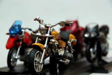 yellow motorcycle on the background of the fleetの写真素材