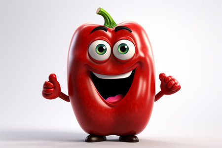 Cute, funny and emotional vegetables character animated, animated expressions, quirky expressions, playful expressions, white background. happy pepperの素材