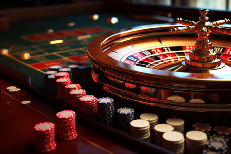 Online casino, online poker. Dice chips, tokens roulette, online gambling azart games. Facility for certain types of gambling. Betting money on games. Bets, winnings, entertainment, recreationの素材