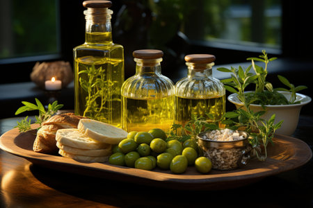 Olive oil is a natural product derived from the fruit of the olive tree. exquisite flavor palette, easily used for cooking a variety of dishes. rich in healthy fats and antioxidants, healthy eatingの素材